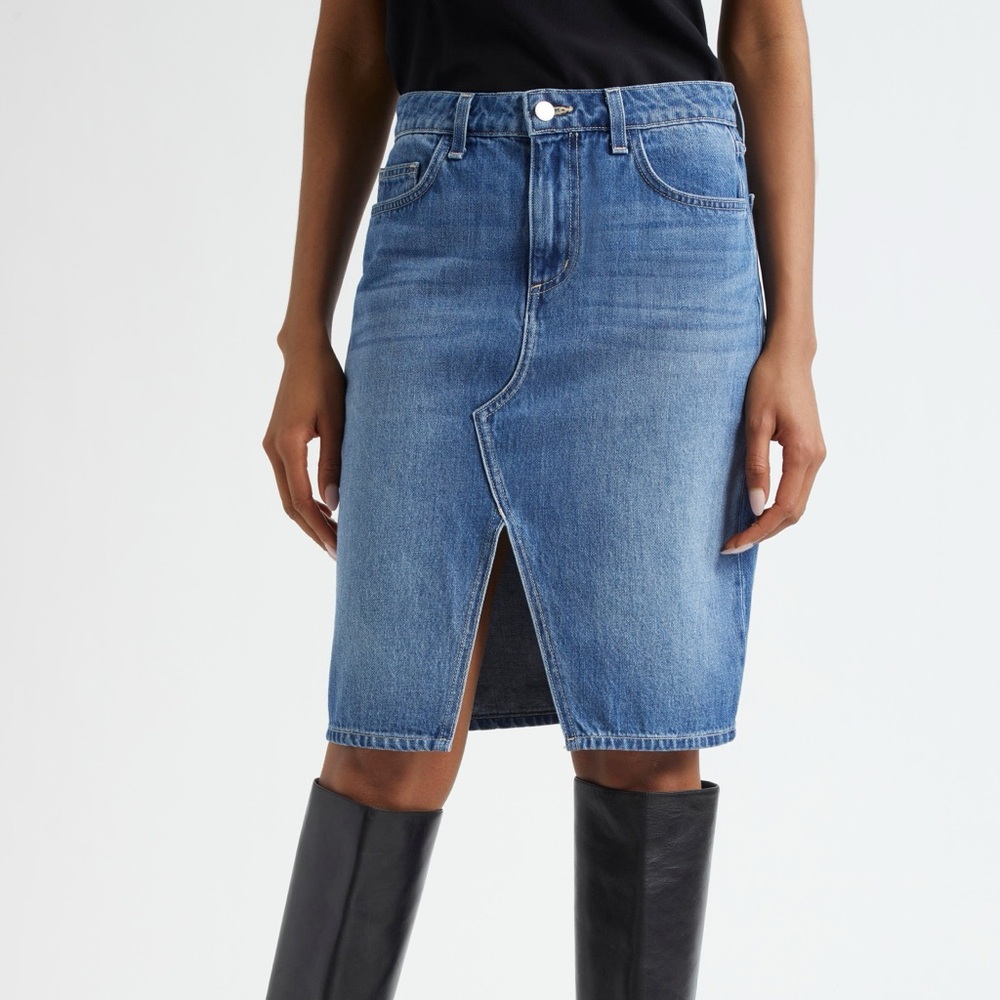 L'Agence Women's Tylee Knee-Length Denim Skirt NWOT